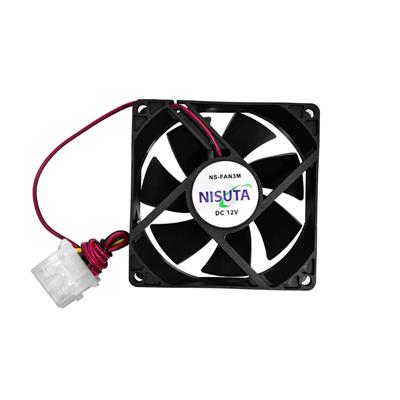 Cooler 8cm para fuente y gabiente Negro Nisuta NSFAN3M